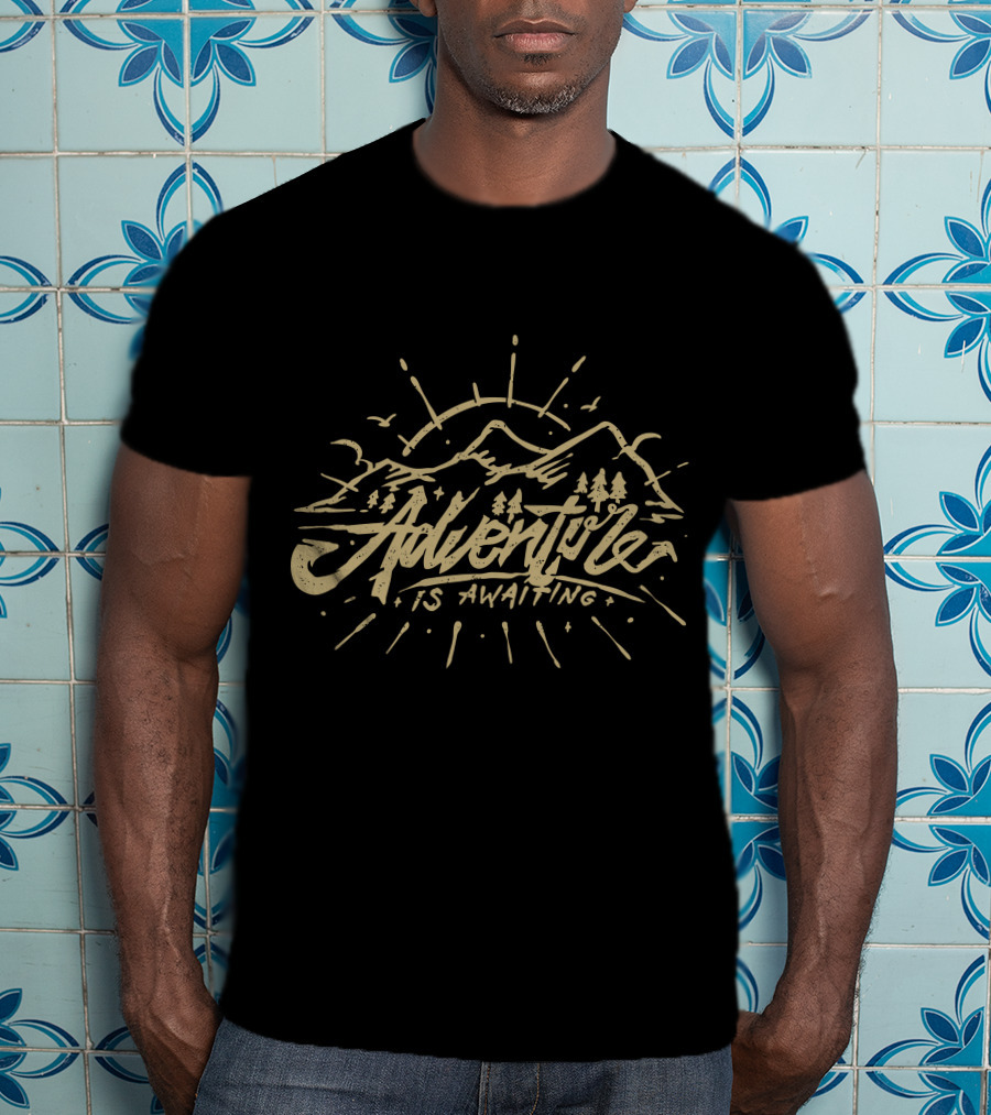 Adventure Is Awaiting Nature Travel Adventure Time Cool Animal T-Shirt