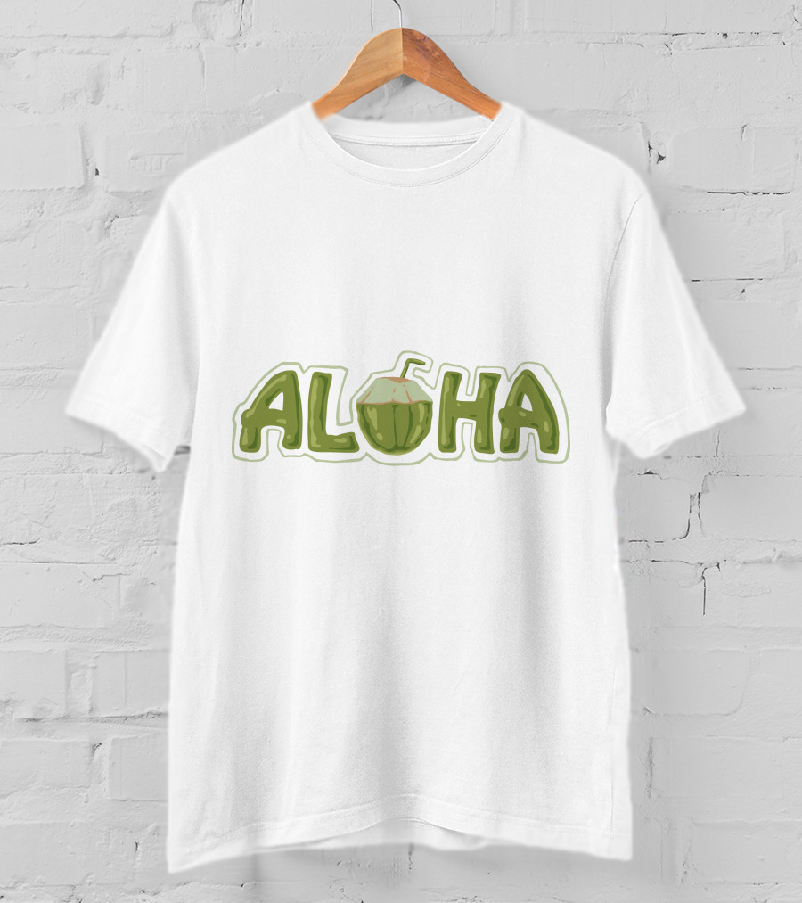 Aloha Coconut Hawaii Beach Surf Summer Wave T-Shirt