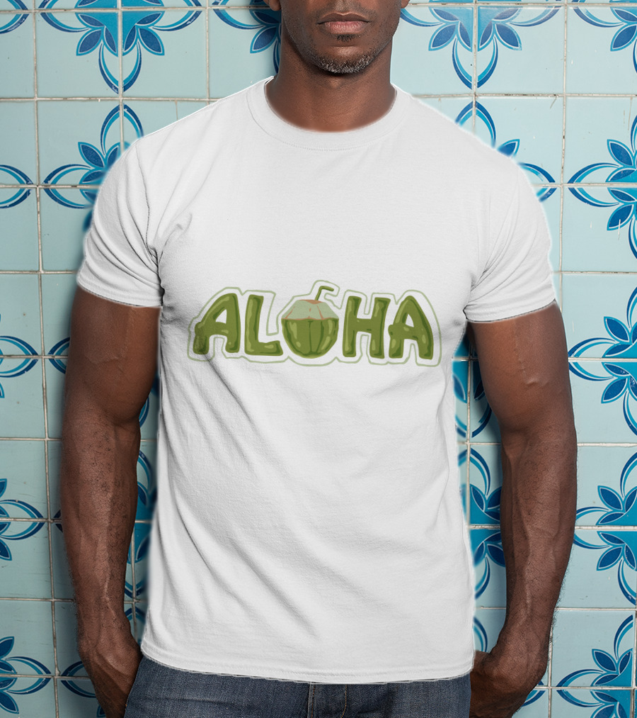Aloha Coconut Hawaii Beach Surf Summer Wave T-Shirt