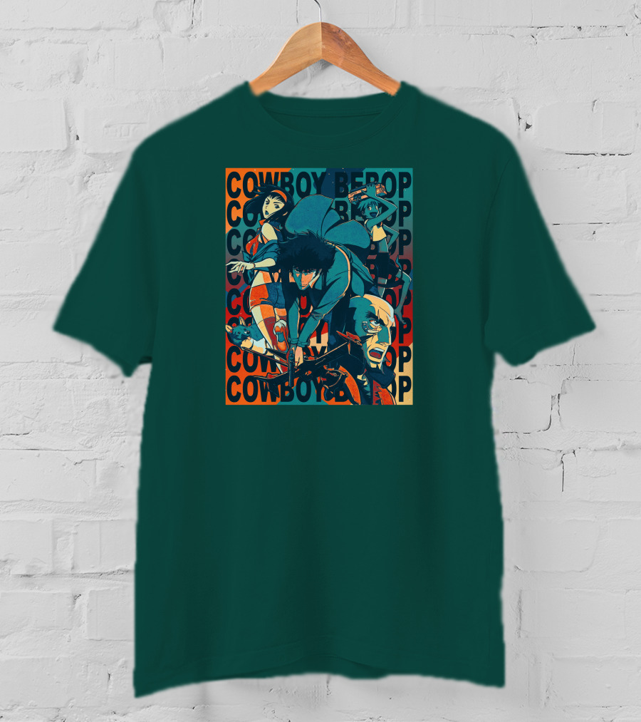 Cowboy Bebop Spike Spiegel Faye Valentine Jet Black Anime Characters T-Shirt