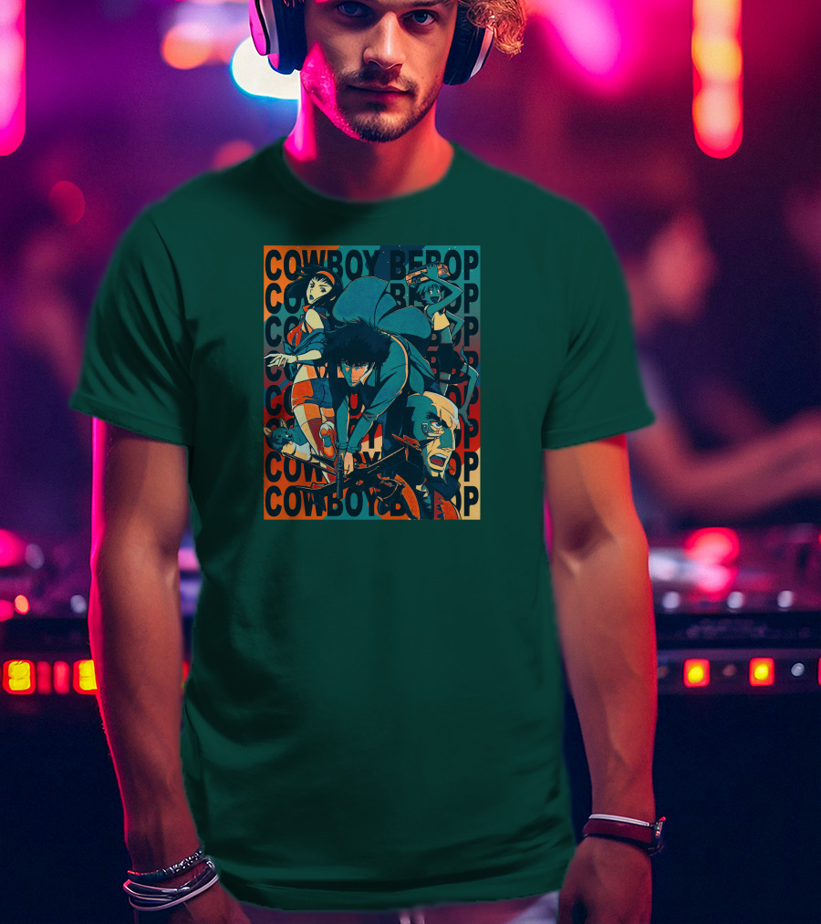 Cowboy Bebop Spike Spiegel Faye Valentine Jet Black Anime Characters T-Shirt