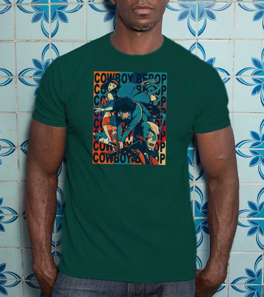 Cowboy Bebop Spike Spiegel Faye Valentine Jet Black Anime Characters T-Shirt