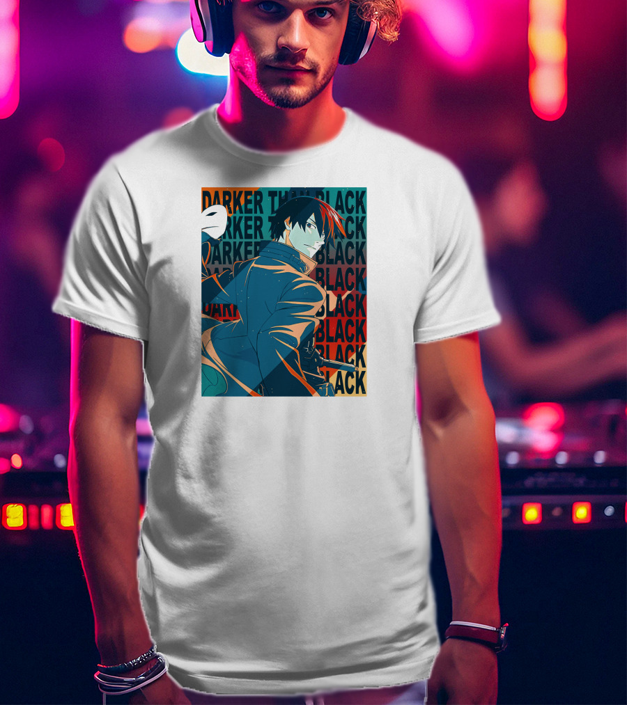 Darker Than Black Anime Character Mask T-Shirt