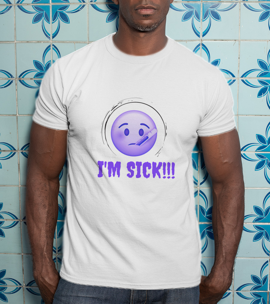 I'M SICK Emoji Face With Thermometer T-Shirt