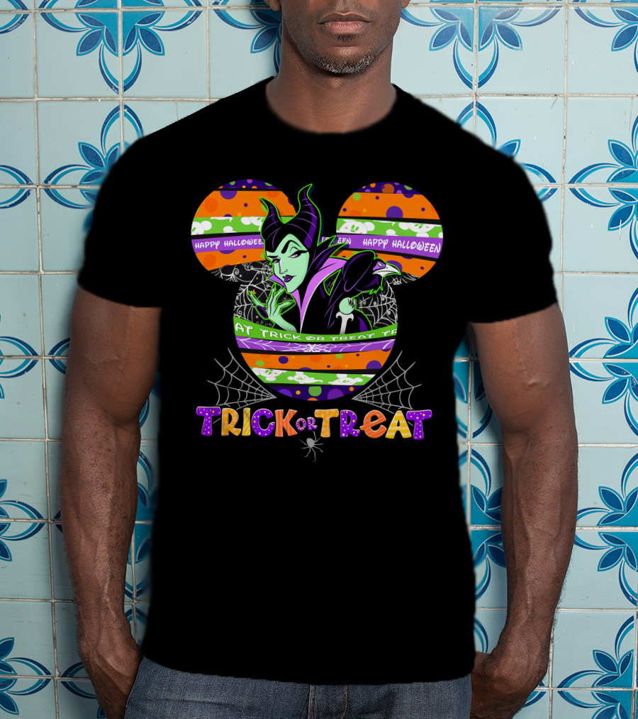 Maleficent Mickey Trick Or Treat Happy Halloween T-Shirt