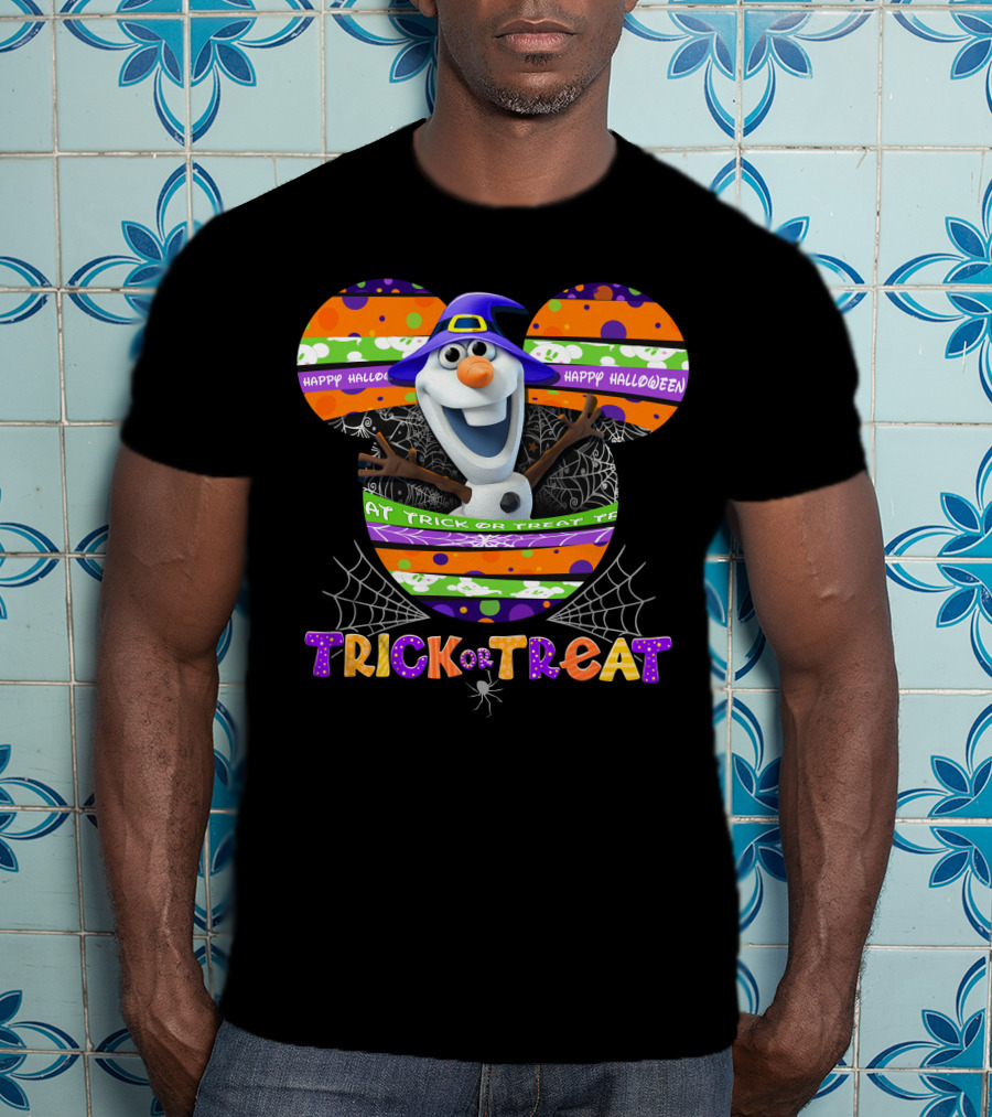 Happy Halloween Trick Or Treat Olaf Mickey Ears T-Shirt