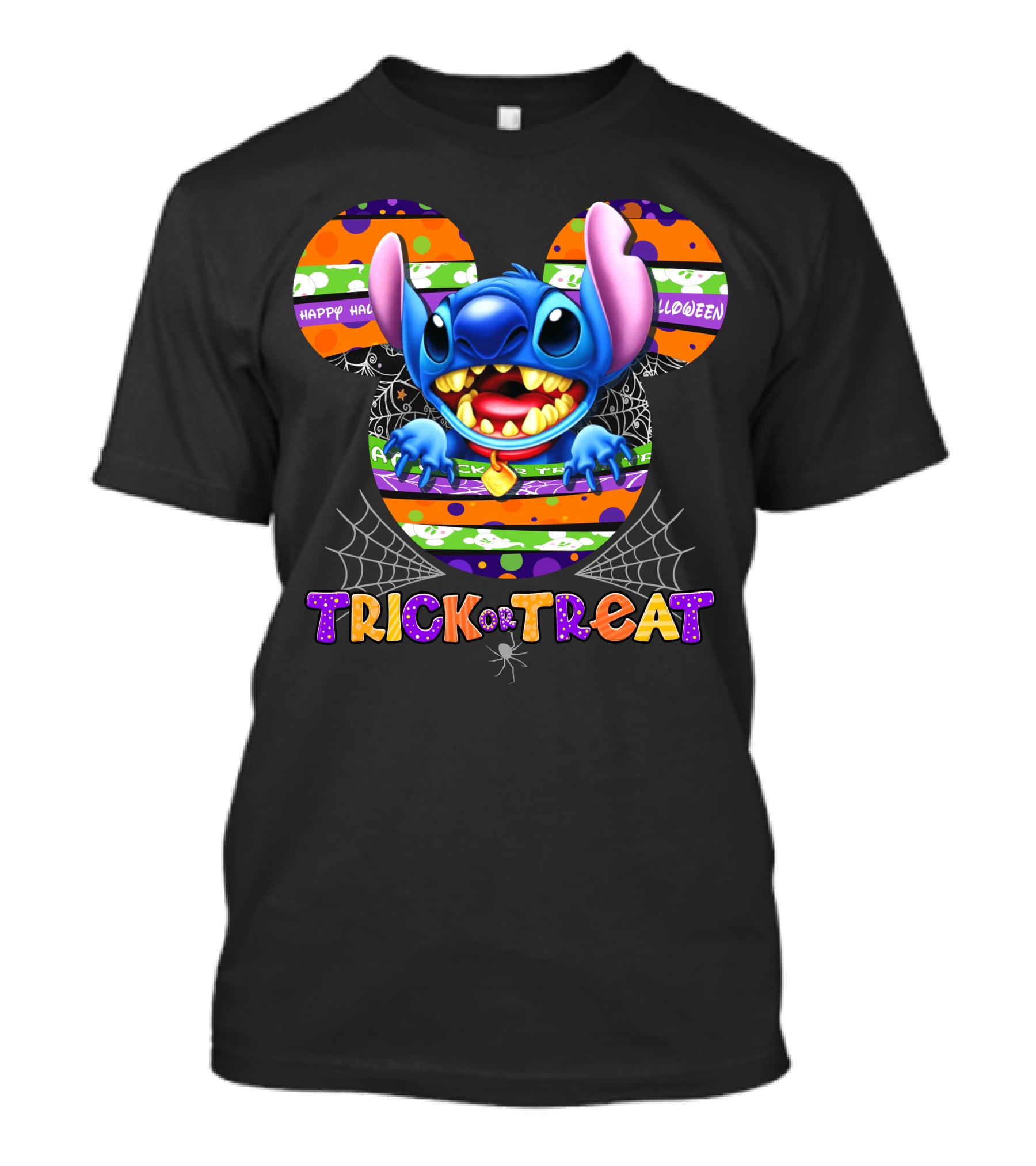 Stitch Happy Halloween Trick Or Treat Mickey Ears T-Shirt
