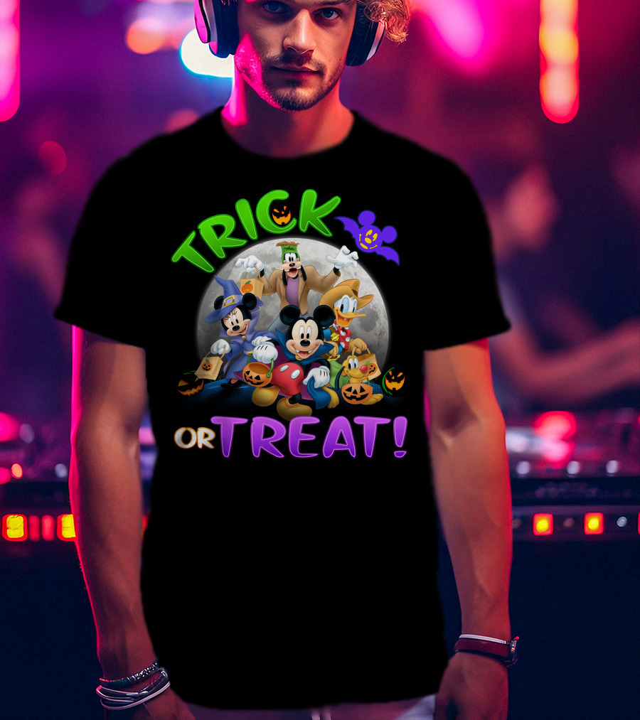 Mickey And Friends Trick Or Treat Halloween Moon Magic T-Shirt