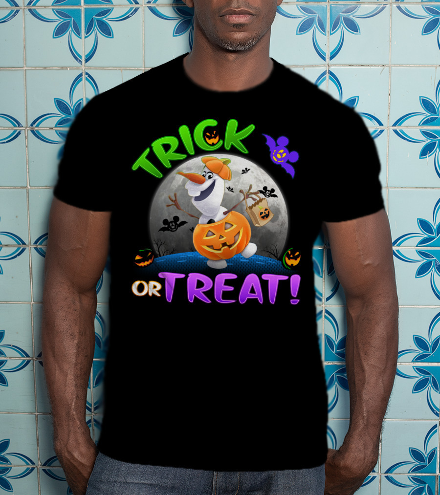 Trick Or Treat Halloween Olaf Pumpkin Moon T-Shirt