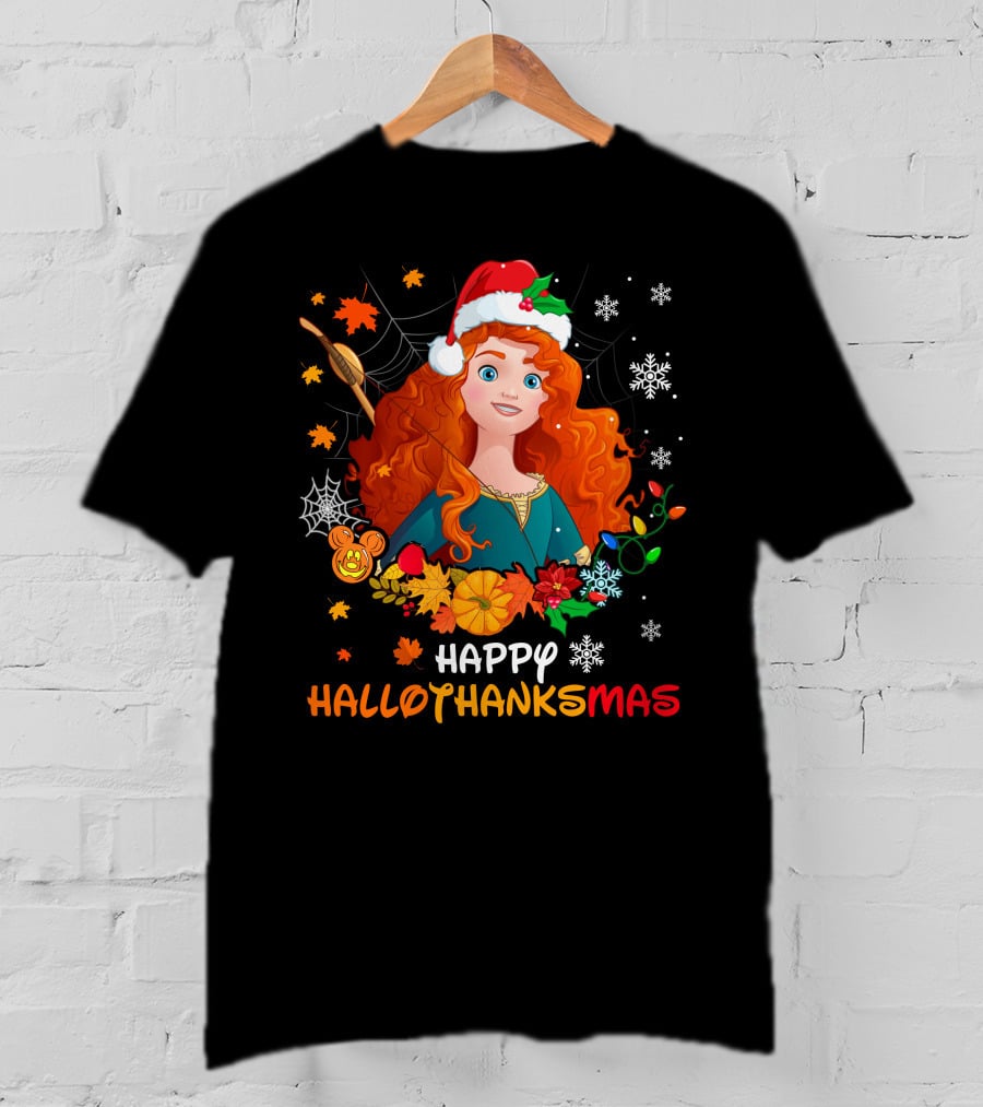 Happy Hallothanksmas Merida Holiday Fusion T-Shirt