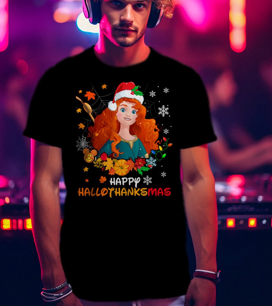 Happy Hallothanksmas Merida Holiday Fusion T-Shirt