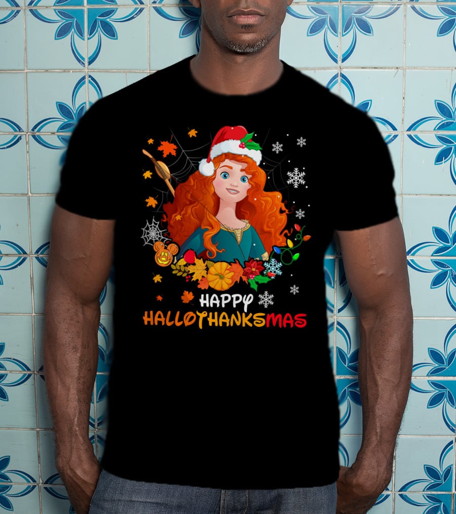 Happy Hallothanksmas Merida Holiday Fusion T-Shirt