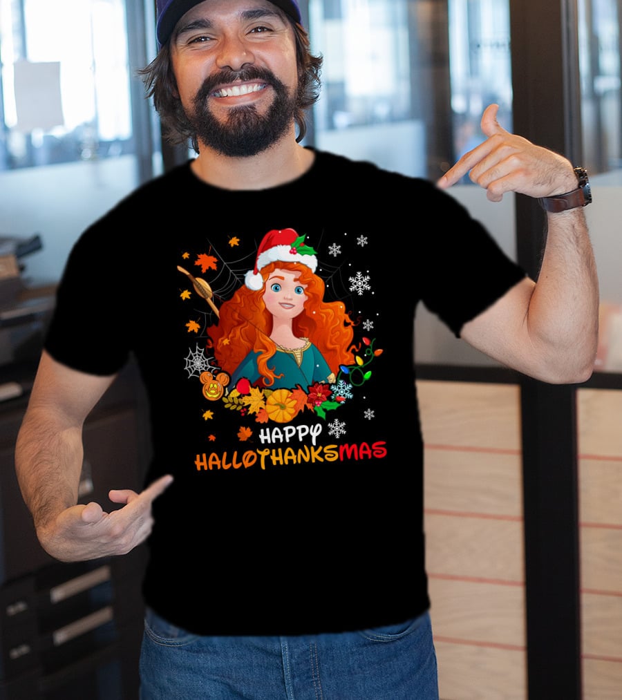 Happy Hallothanksmas Merida Holiday Fusion T-Shirt