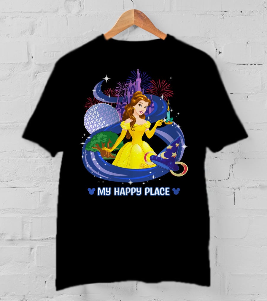 My Happy Place Belle Castle Magic Spell Tower Celebration T-Shirt