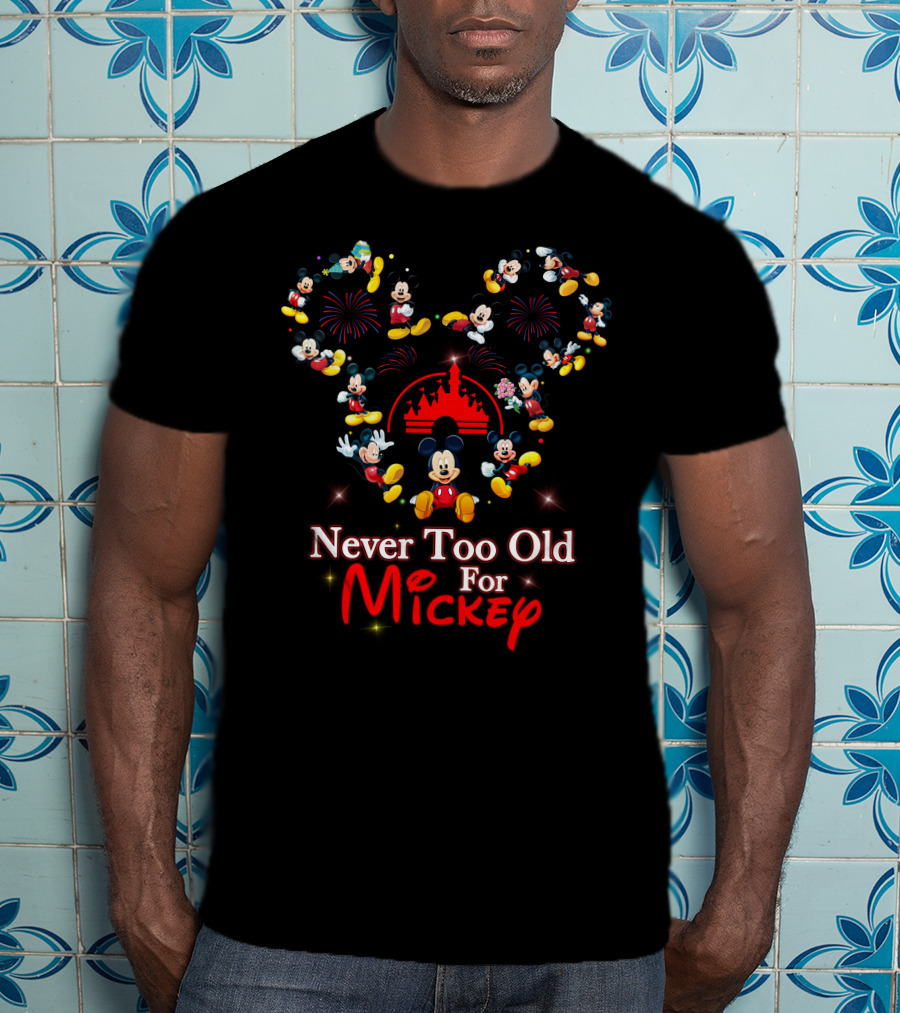 Never Too Old For Mickey Fireworks And Castle Celebration T-Shirt
