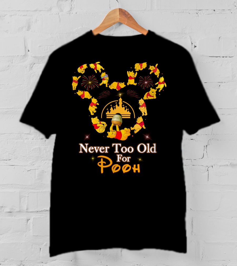 Never Too Old For Pooh Disney Castle Fireworks Celebration T-Shirt