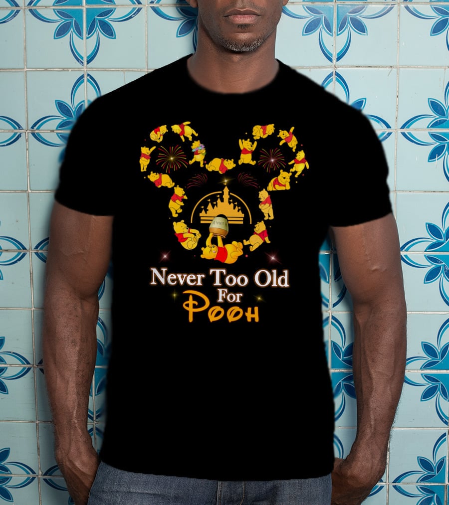 Never Too Old For Pooh Disney Castle Fireworks Celebration T-Shirt
