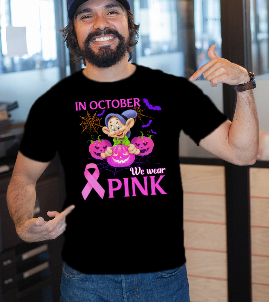 In October We Wear Pink Dopey Halloween Breast Cancer Awareness T-Shirt