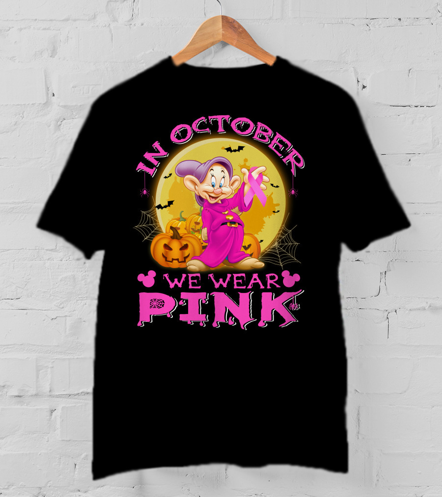 In October We Wear Pink Dopey Halloween T-Shirt