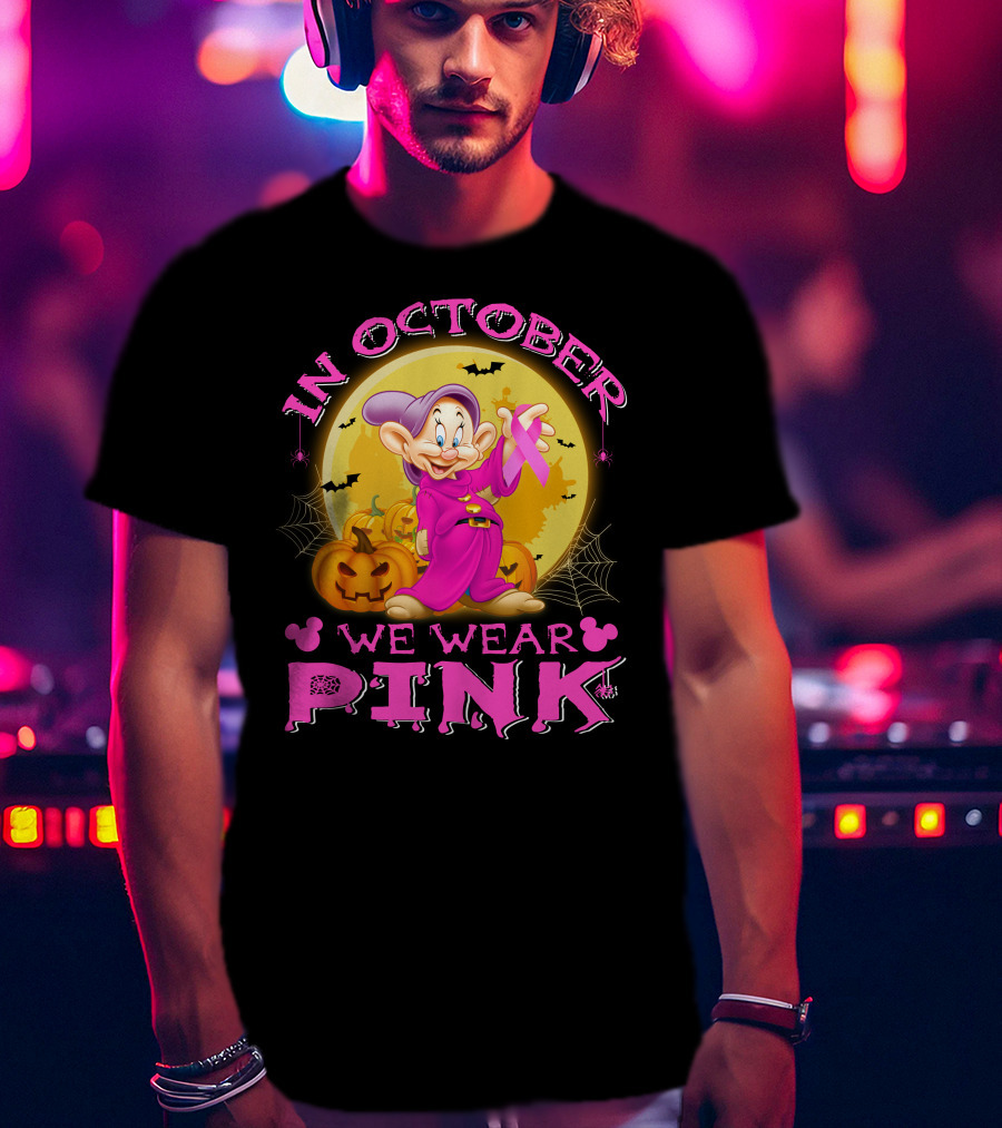 In October We Wear Pink Dopey Halloween T-Shirt
