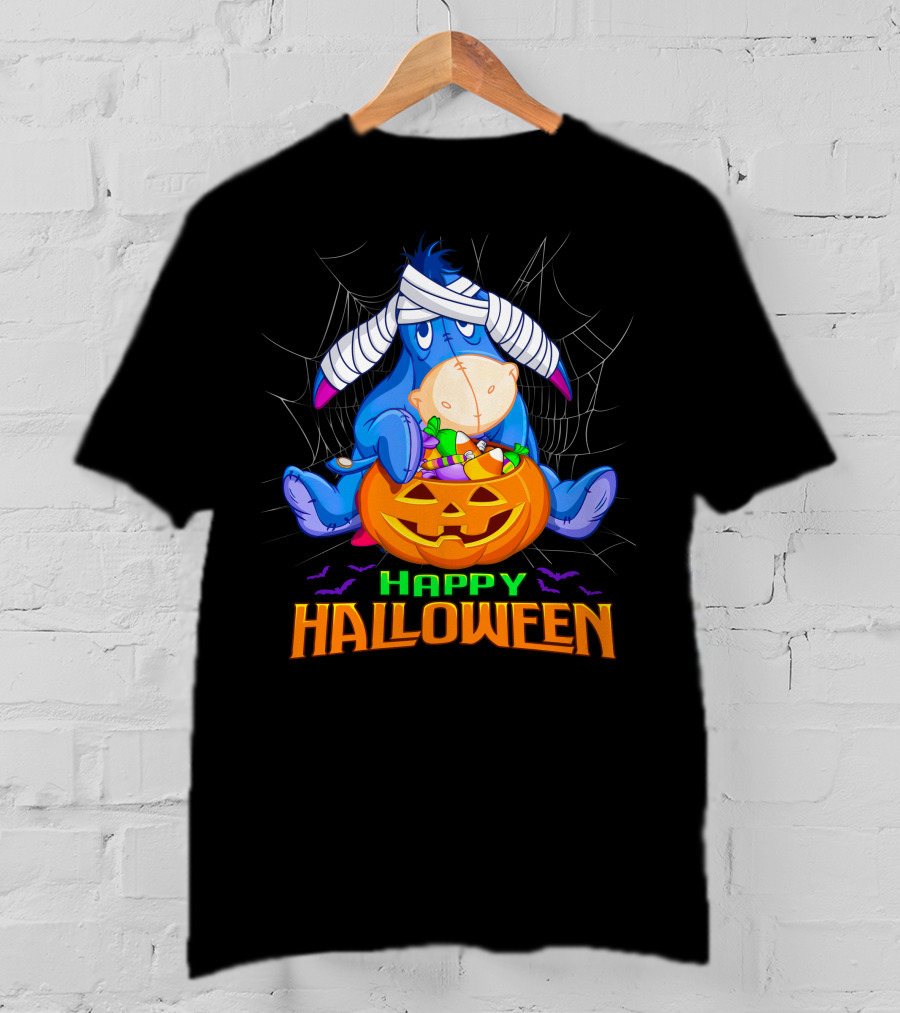 Eeyore Happy Halloween Pumpkin Candy Basket T-Shirt