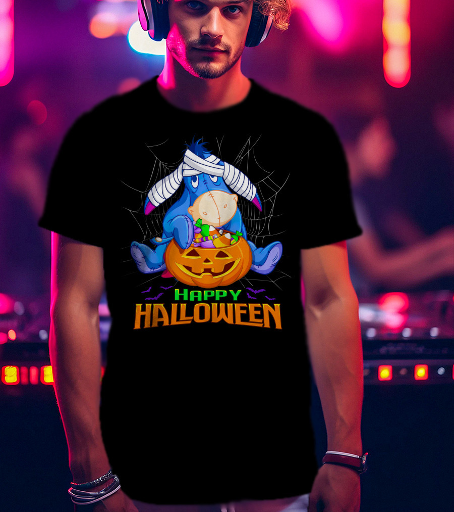 Eeyore Happy Halloween Pumpkin Candy Basket T-Shirt