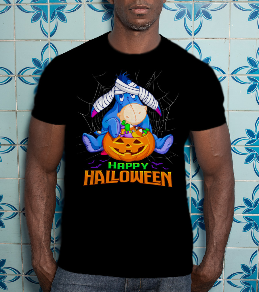 Eeyore Happy Halloween Pumpkin Candy Basket T-Shirt
