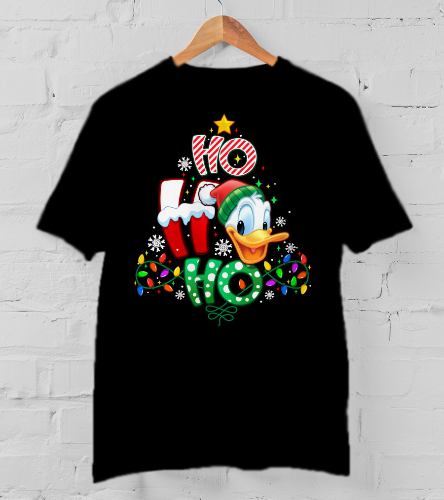 Donald Duck Christmas Ho Ho Ho Festive Lights T-Shirt