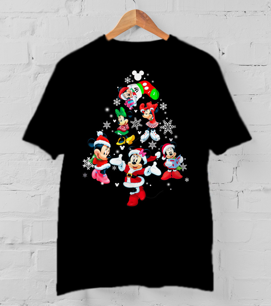 Minnie Mouse Christmas Festive Snowflake Holiday Disney Icon Collection T-Shirt