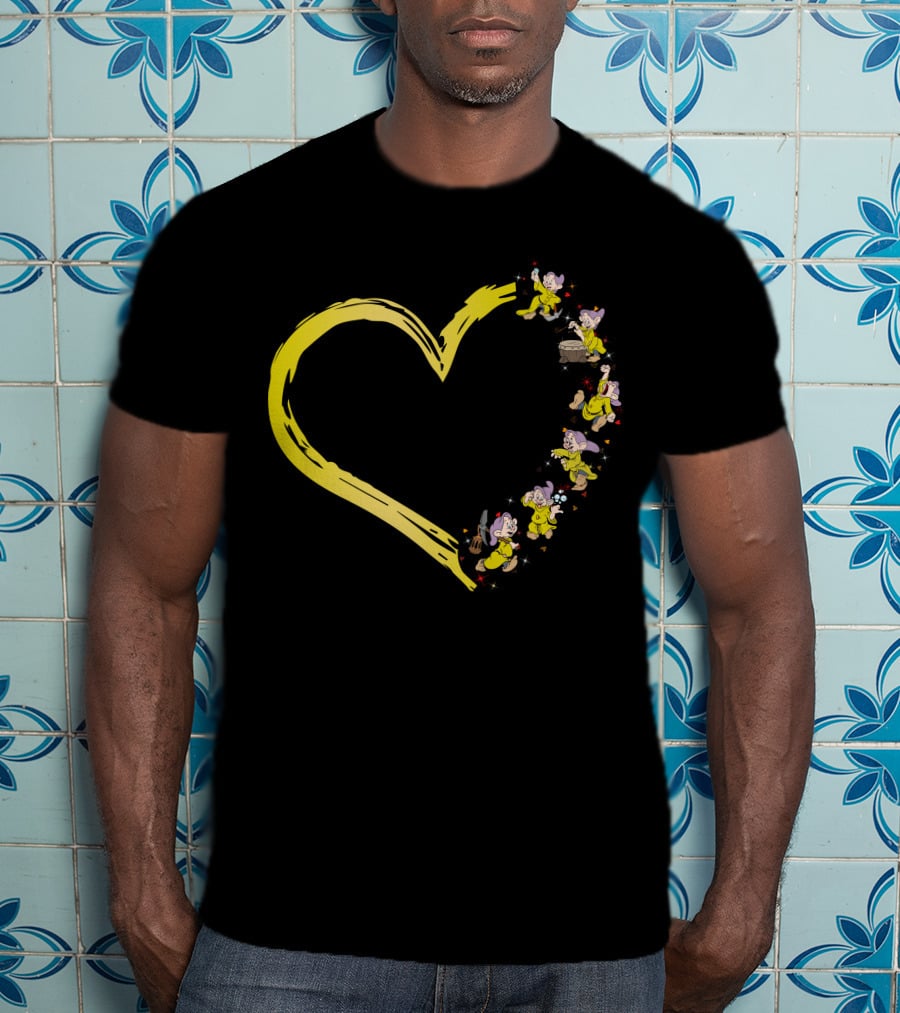 Dopey Heart Adventure In Yellow Brushstroke T-Shirt