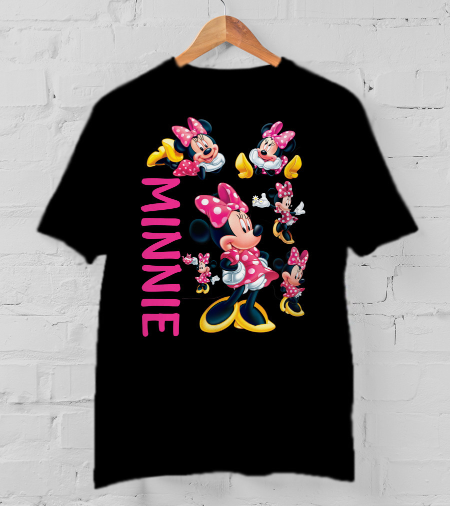 Minnie Mouse Pink Polka Dot Bow And Yellow Shoes T-Shirt