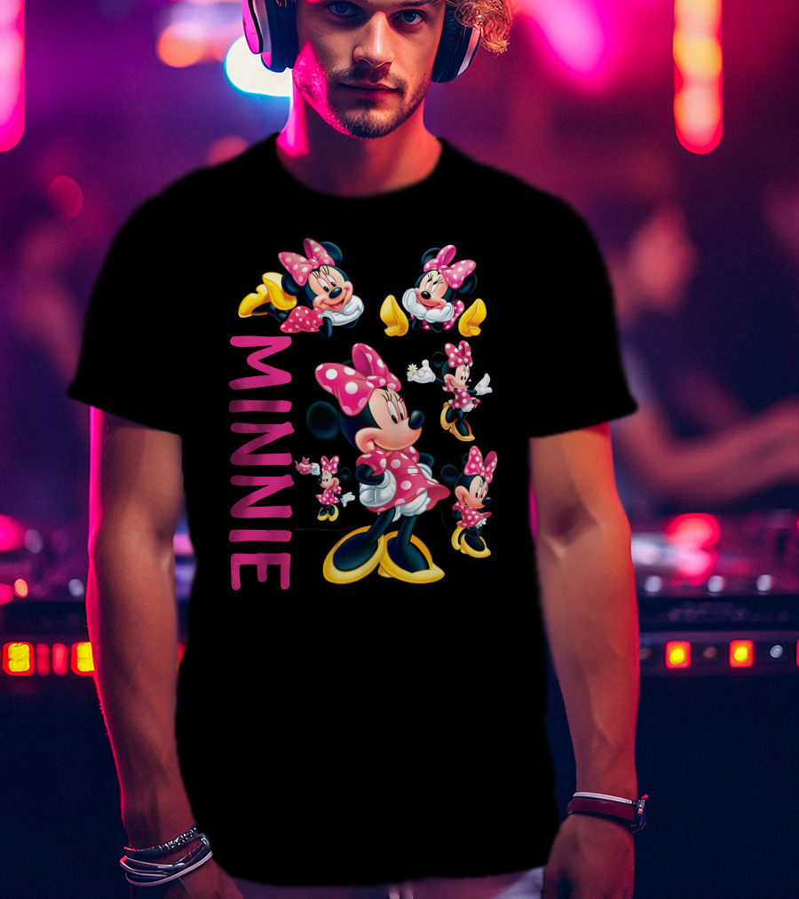 Minnie Mouse Pink Polka Dot Bow And Yellow Shoes T-Shirt