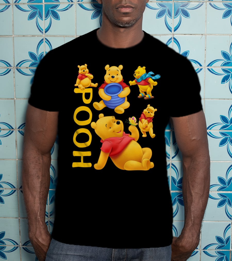 Pooh With Honey Pot And Playful Poses T-Shirt