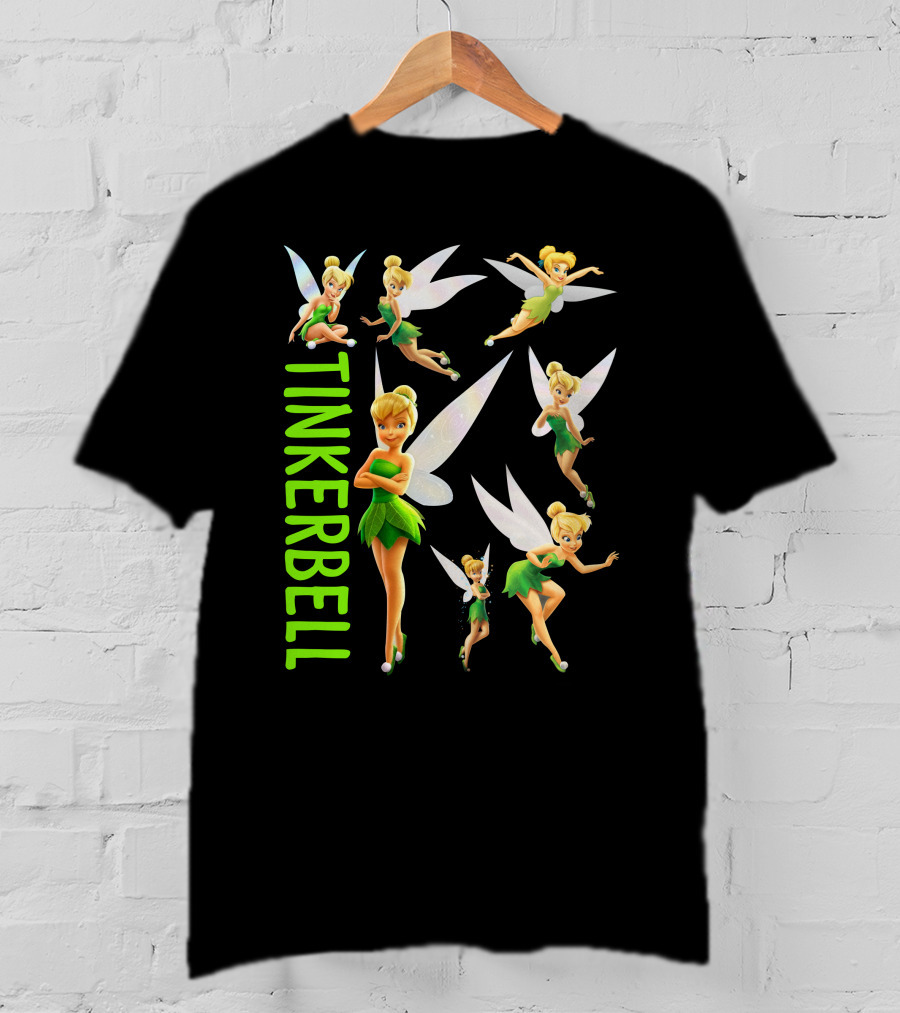 Tinker Bell Fairies In Action With Wings And Green Dress T-Shirt