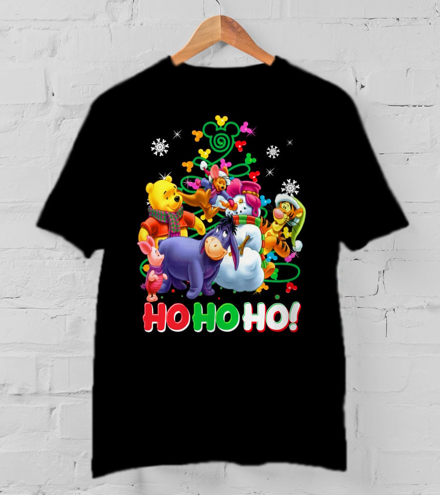 Winnie The Pooh Christmas Ho Ho Ho With Friends T-Shirt