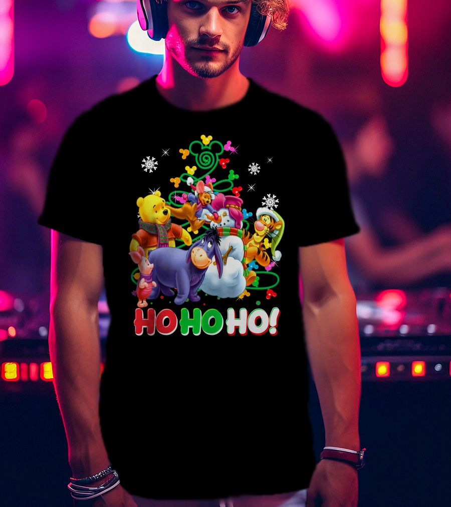 Winnie The Pooh Christmas Ho Ho Ho With Friends T-Shirt