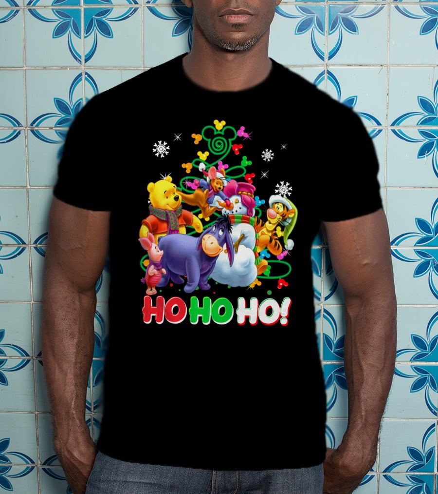 Winnie The Pooh Christmas Ho Ho Ho With Friends T-Shirt