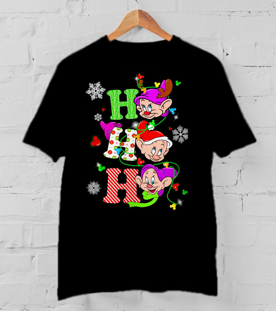 Dopey Ho Ho Ho Snow White Christmas Characters T-Shirt