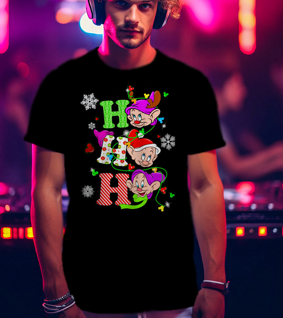 Dopey Ho Ho Ho Snow White Christmas Characters T-Shirt