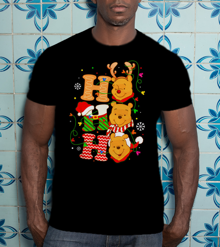 Ho Ho Ho Pooh Christmas Holiday Theme T-Shirt