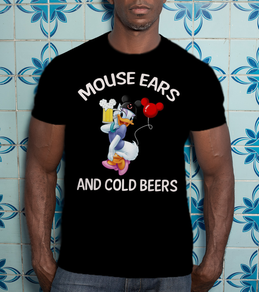 Mouse Ears And Cold Beers Daisy Duck Balloon And Beer Cartoon T-Shirt
