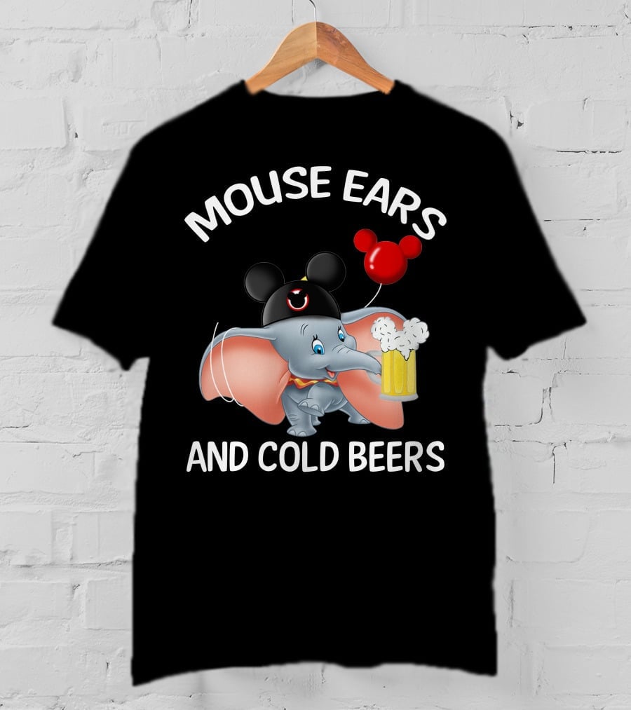 Mouse Ears And Cold Beers Dumbo Balloon Hat Drink T-Shirt