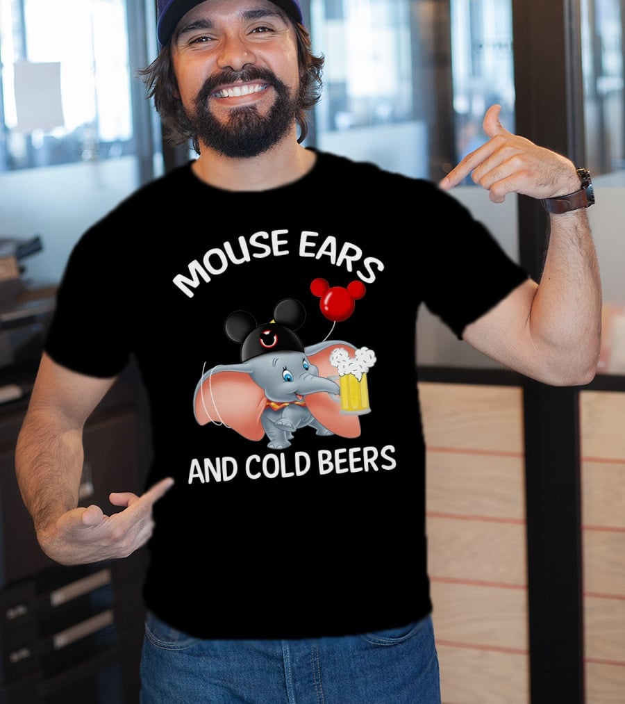 Mouse Ears And Cold Beers Dumbo Balloon Hat Drink T-Shirt