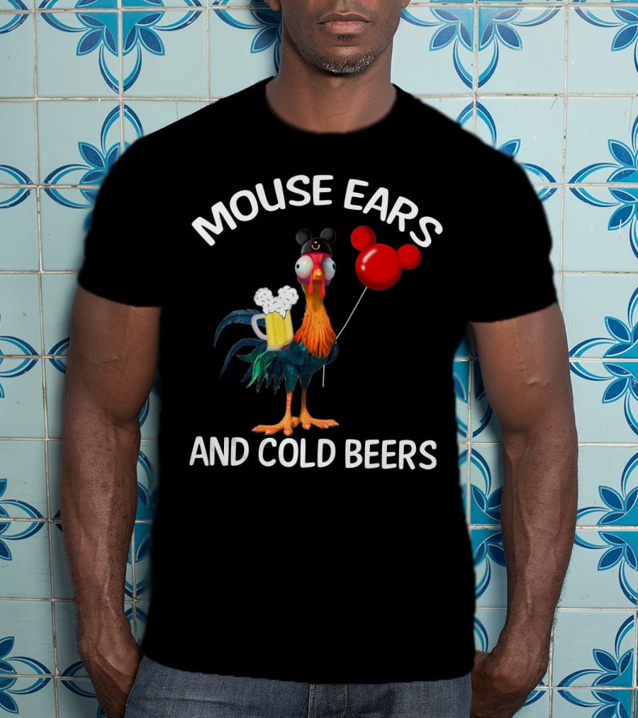 Mouse Ears And Cold Beers Heihei Balloon Beer Rooster T-Shirt