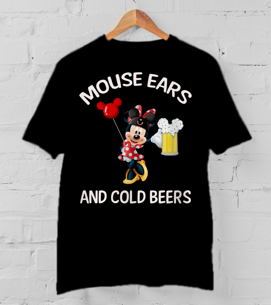 Minnie Mouse Ears And Cold Beers Balloon And Mug T-Shirt