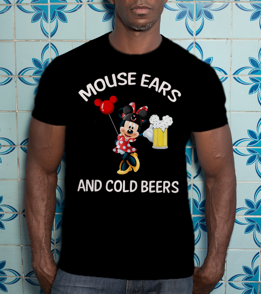 Minnie Mouse Ears And Cold Beers Balloon And Mug T-Shirt