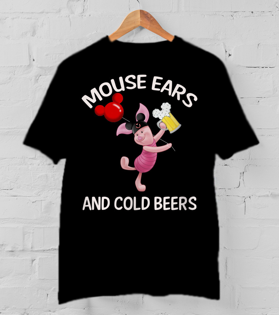 Mouse Ears And Cold Beers Piglet Balloon T-Shirt