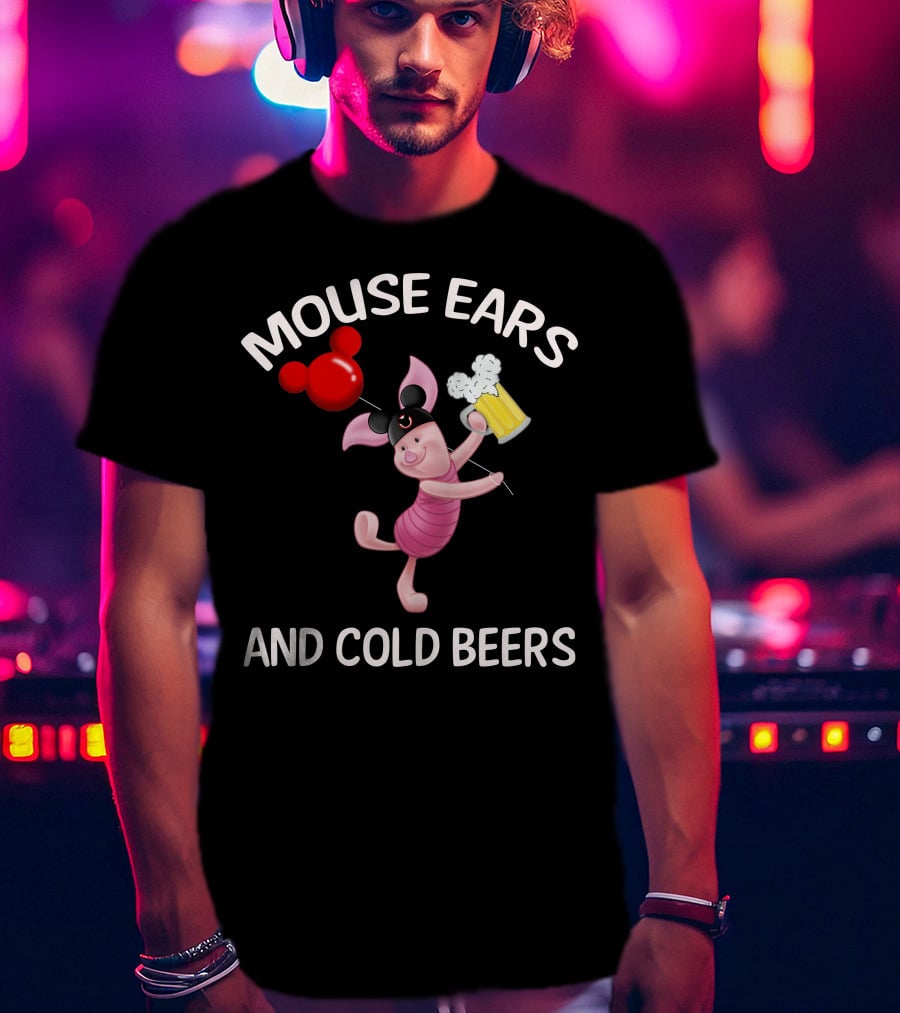 Mouse Ears And Cold Beers Piglet Balloon T-Shirt