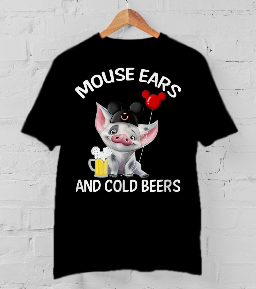 Mouse Ears And Cold Beers Pua Pig T-Shirt