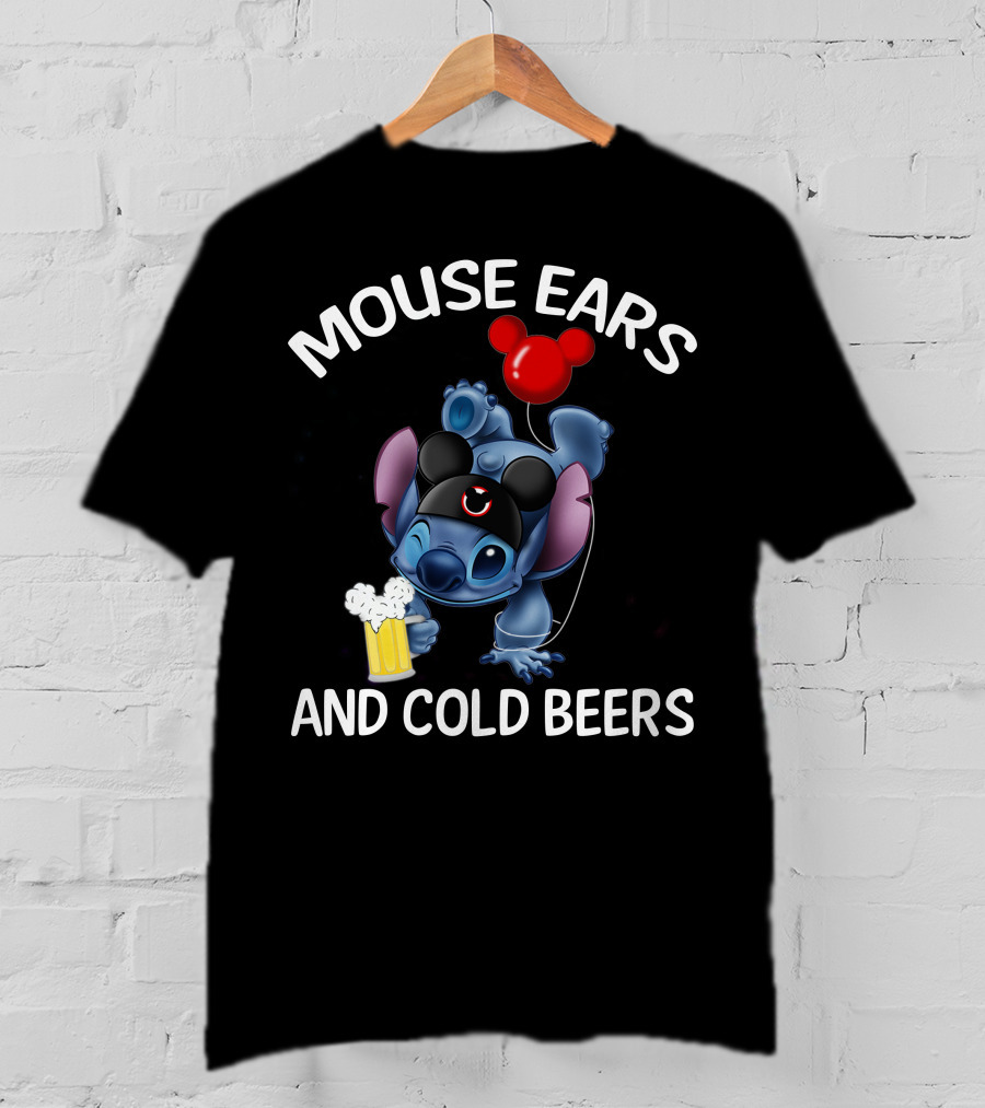 Mouse Ears And Cold Beers Stitch Balloon T-Shirt